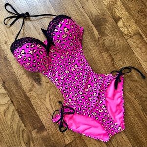 Pink animal print monokini! Size L